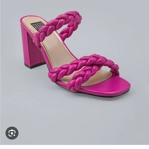 White House Black Market, pink, braided heels